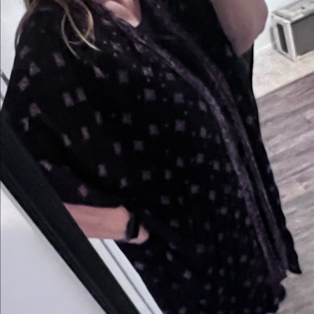 Boho shawl black with lavender print